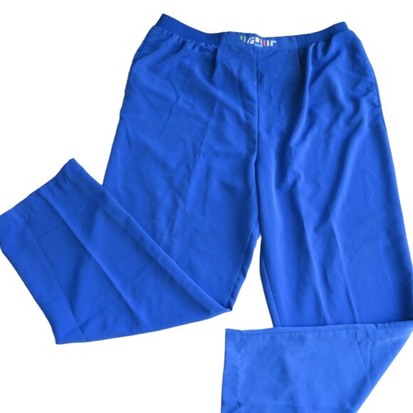 Vintage Brenda Goode Womens L Blue Elastic Waist Pull-On Pants Pockets Modest - Picture 9 of 16